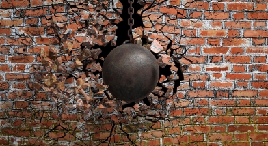 Wrecking ball wall