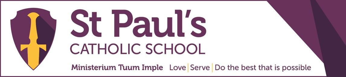 St Paul's Catholic School banner