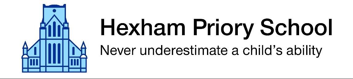 Hexham Priory School banner