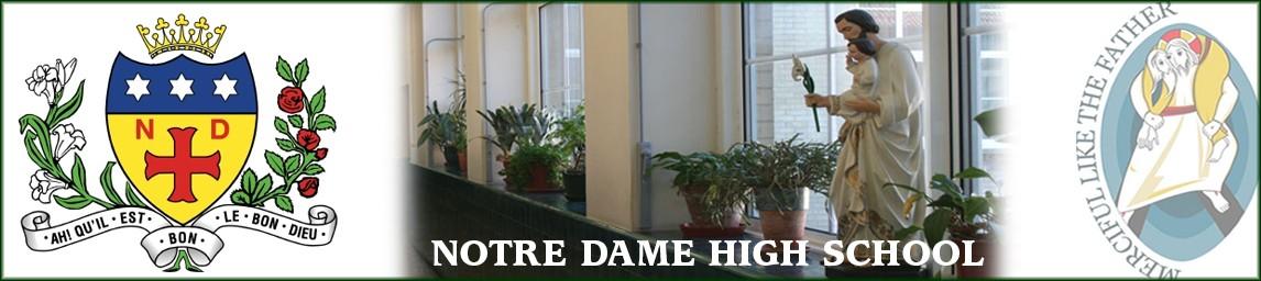 Notre Dame High School banner