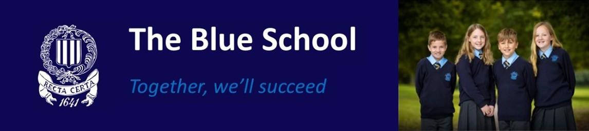 The Blue School banner