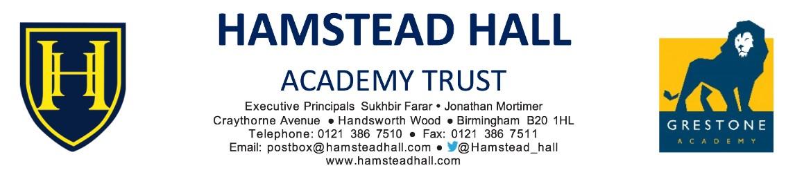 Hamstead Hall Academy Trust banner