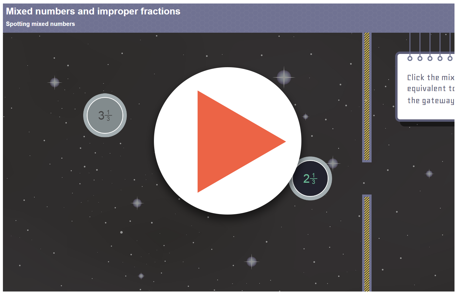 Spotting Mixed Numbers Interactive Activity KS2 Number Teaching