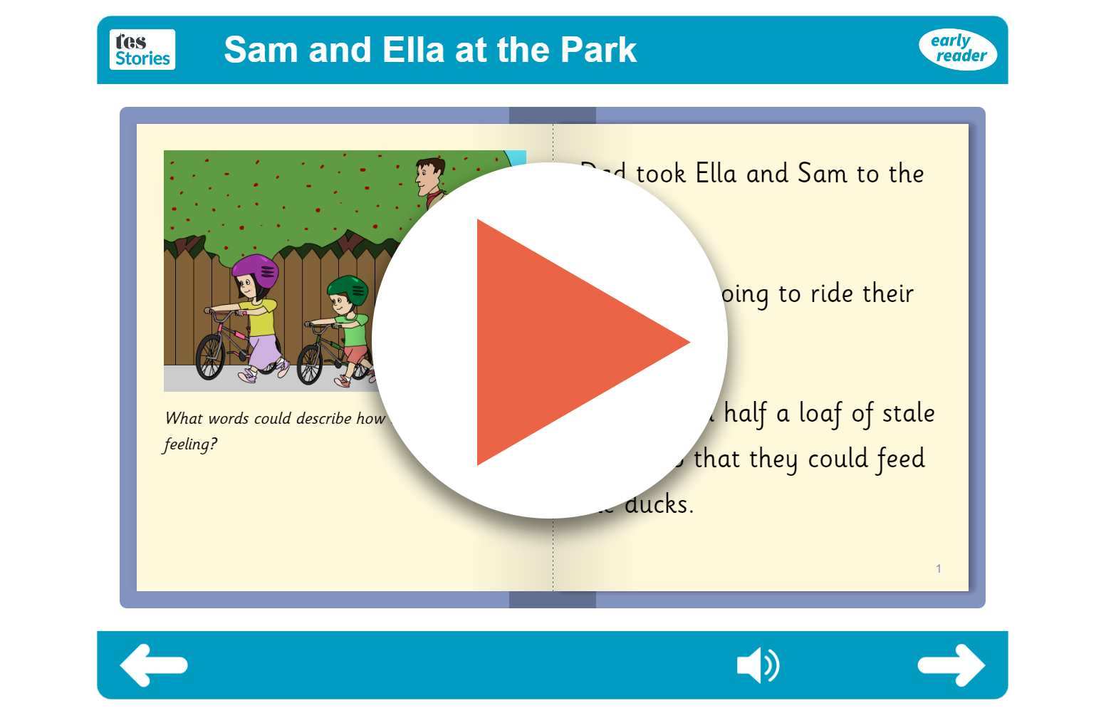 Sam and Ella at the Park Early Reader (interactive)
