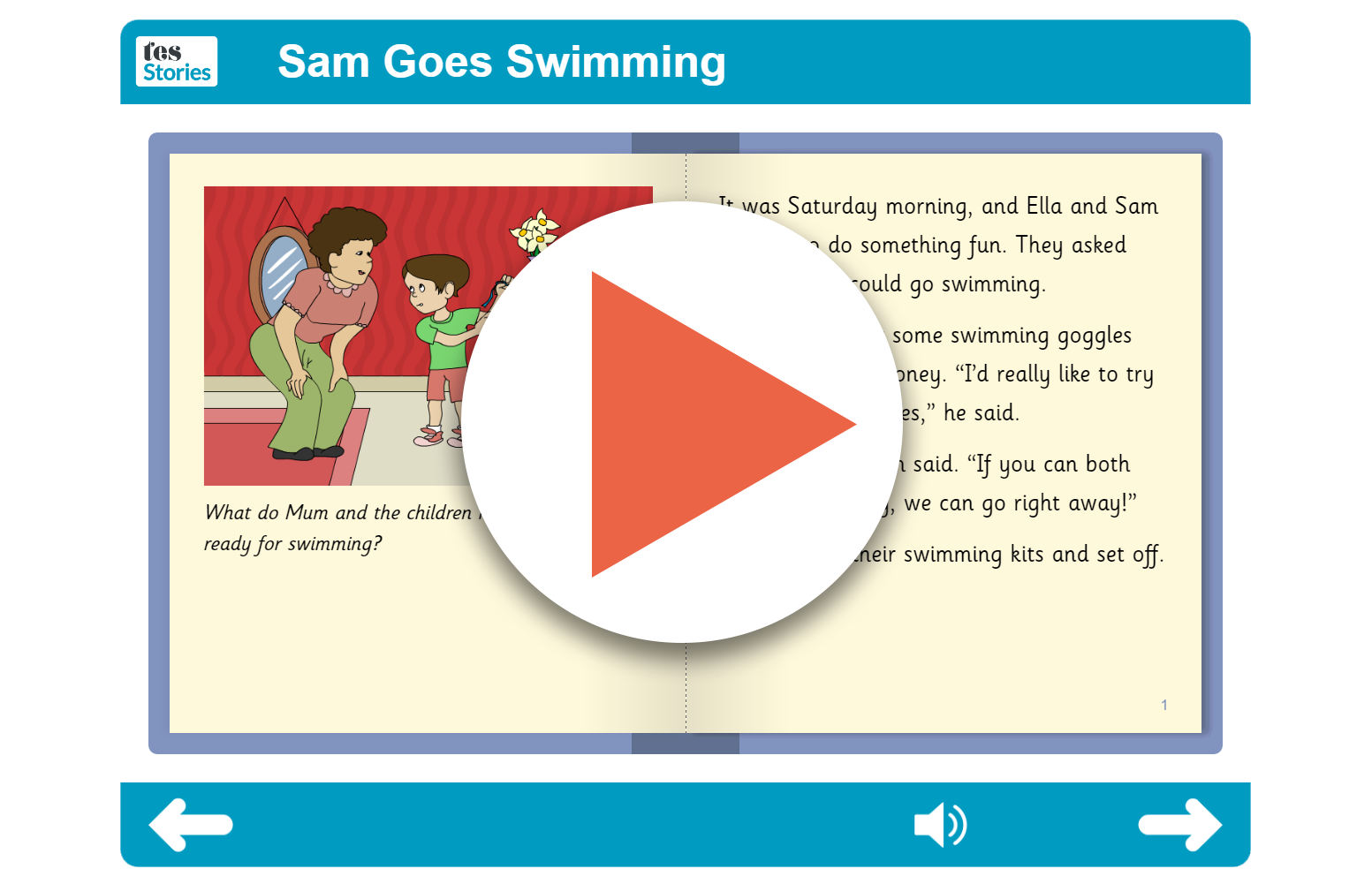 Sam Goes Swimming Independent Reader (interactive)