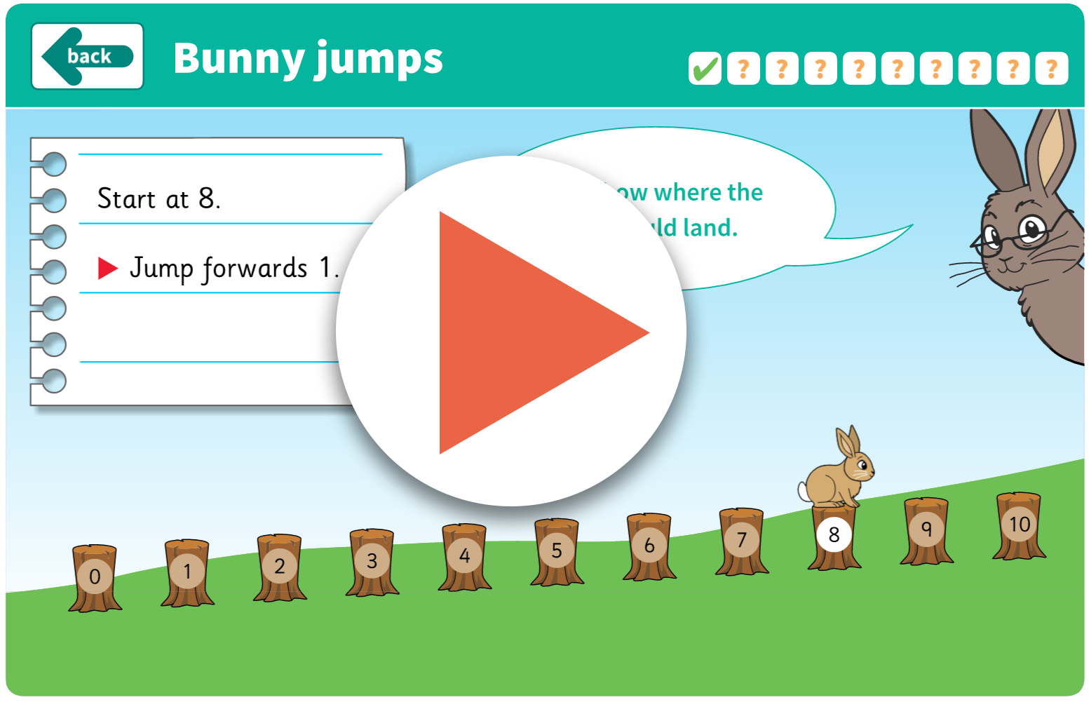 Bunny jumps game (interactive)
