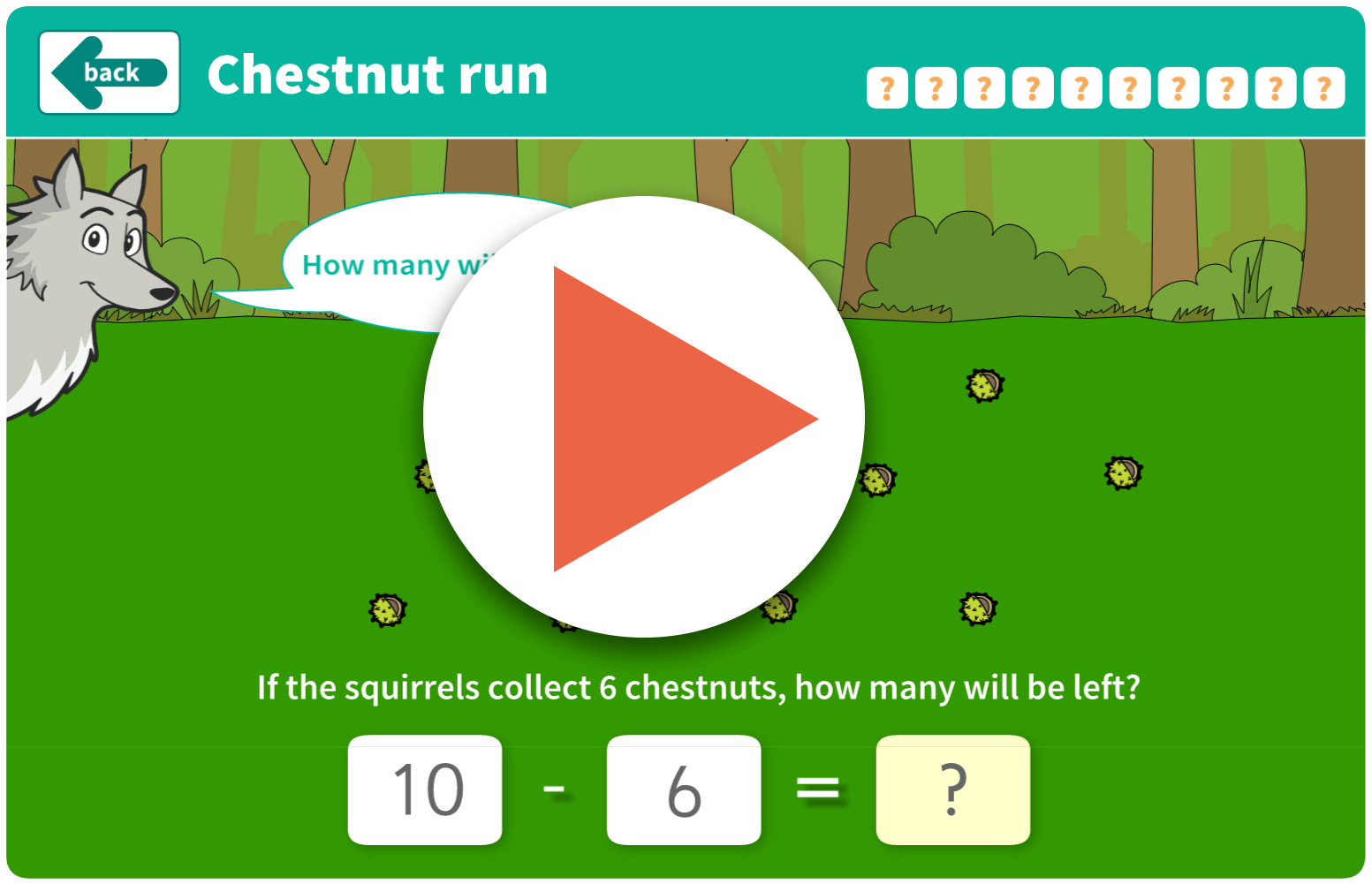 Chestnut run game (interactive)