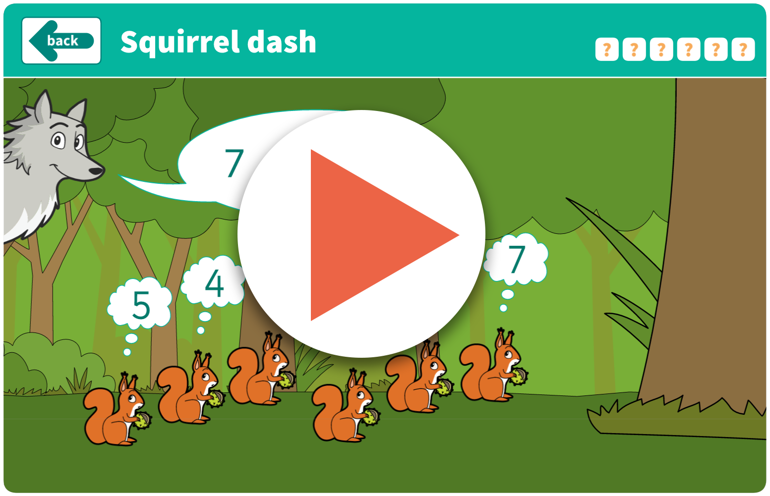 Squirrel dash game (interactive)